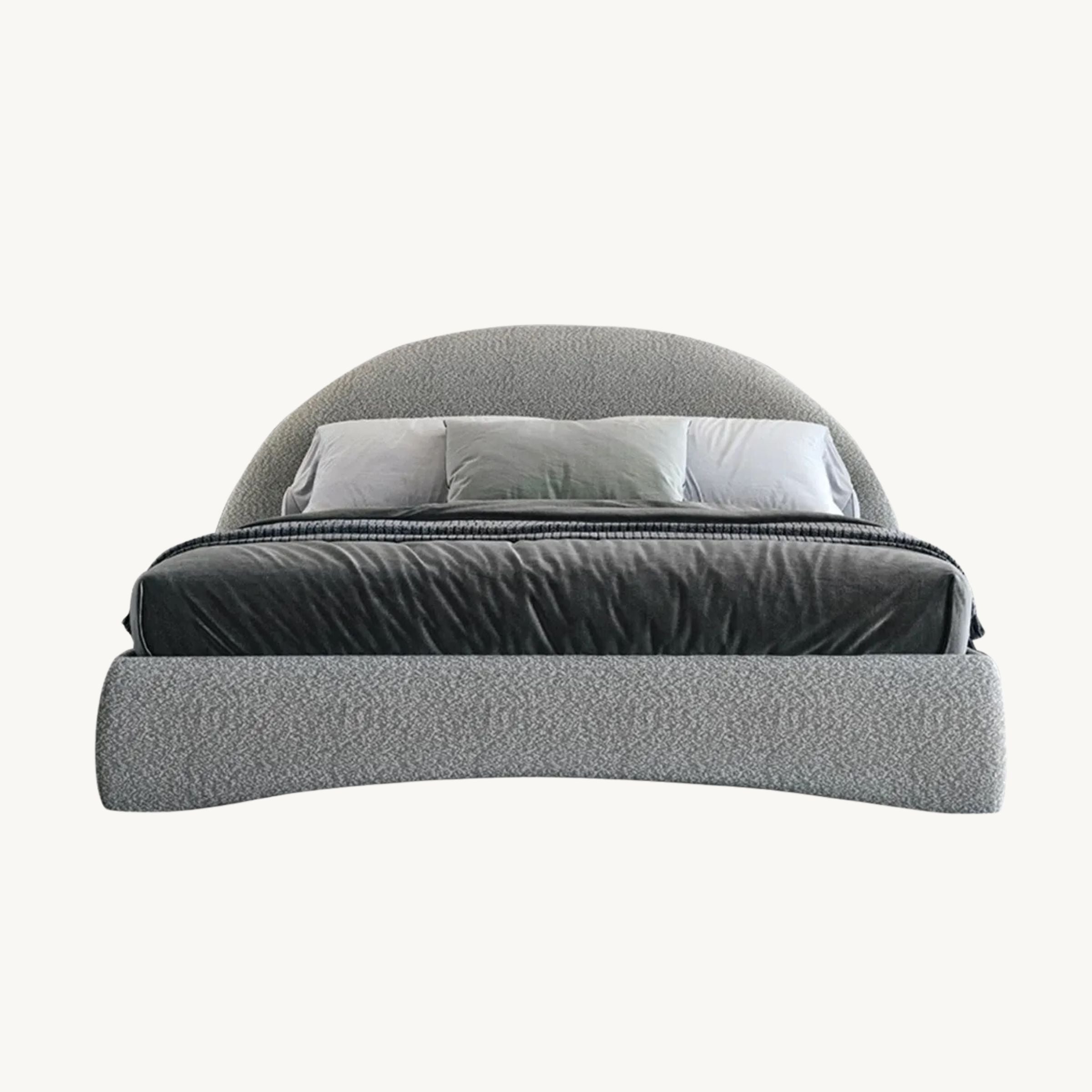 Luna Curved Upholstered Bed Frame with Storage