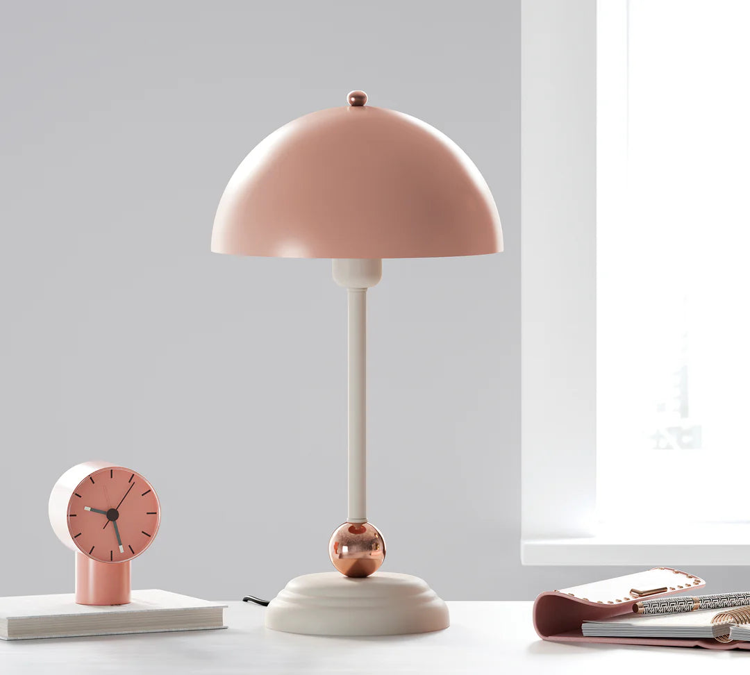 Rosy Table Lamp - Soft Blush & Cream Finish