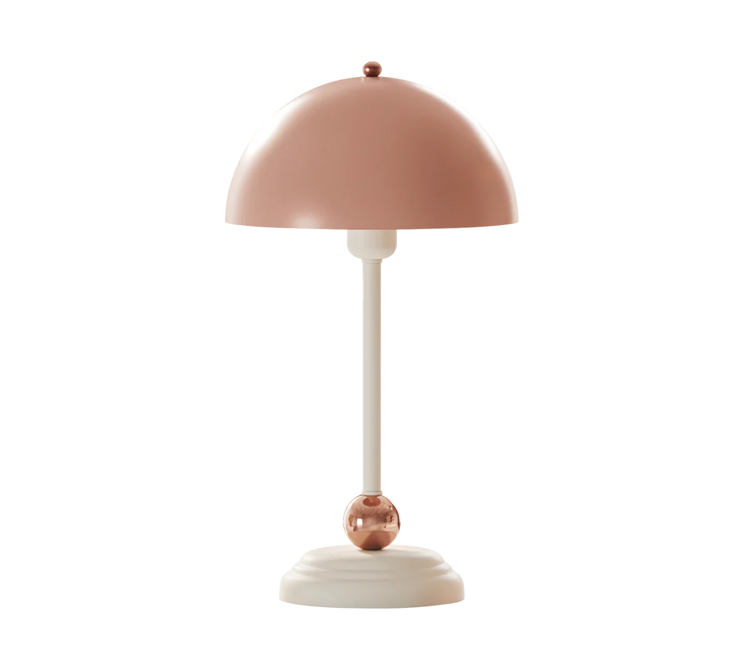 Rosy Table Lamp - Soft Blush & Cream Finish