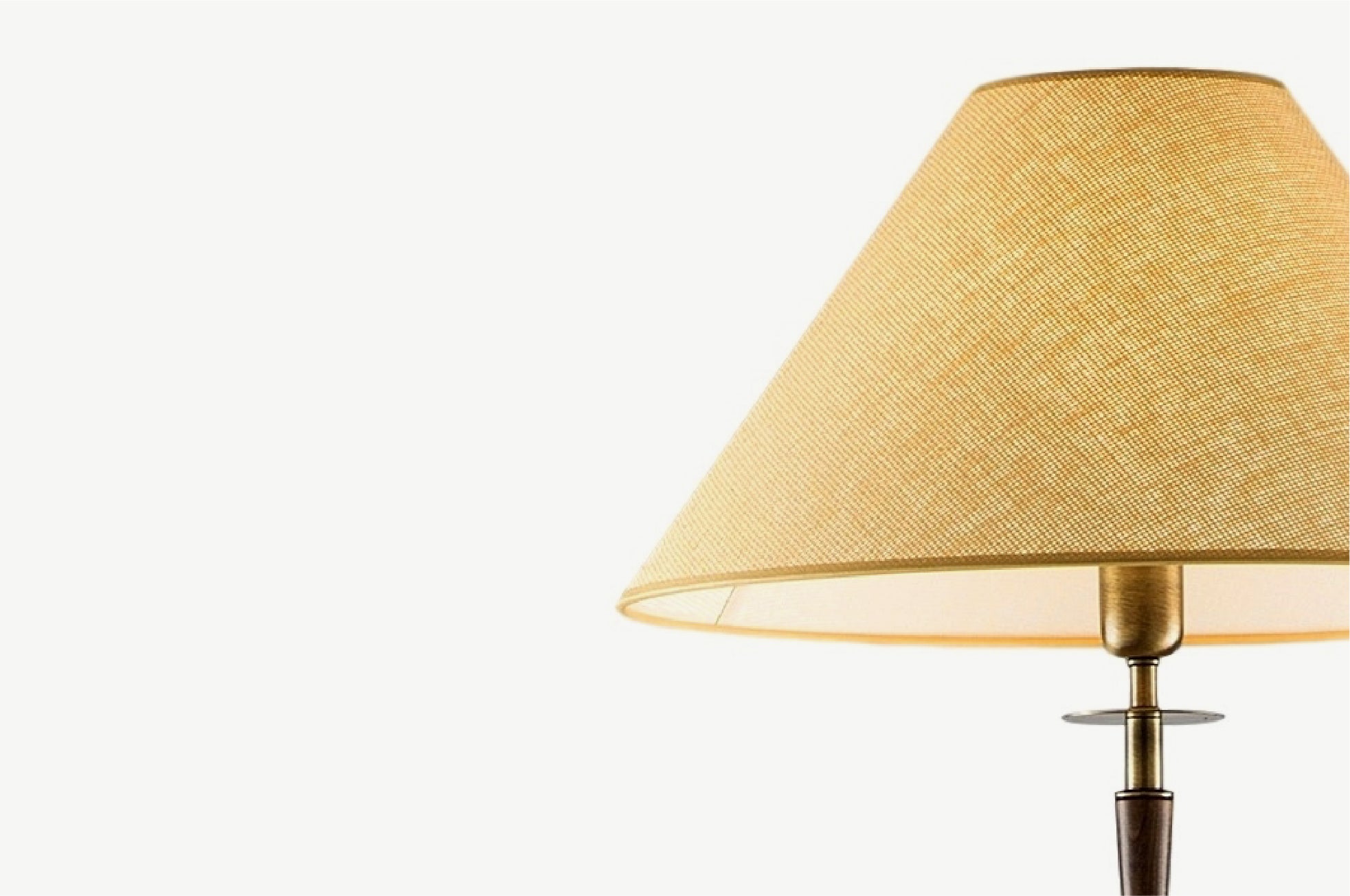 Vintage Brass Floor Lamp Fabric Shade