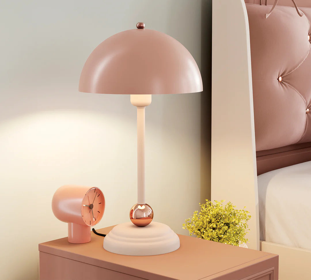 Rosy Table Lamp - Soft Blush & Cream Finish