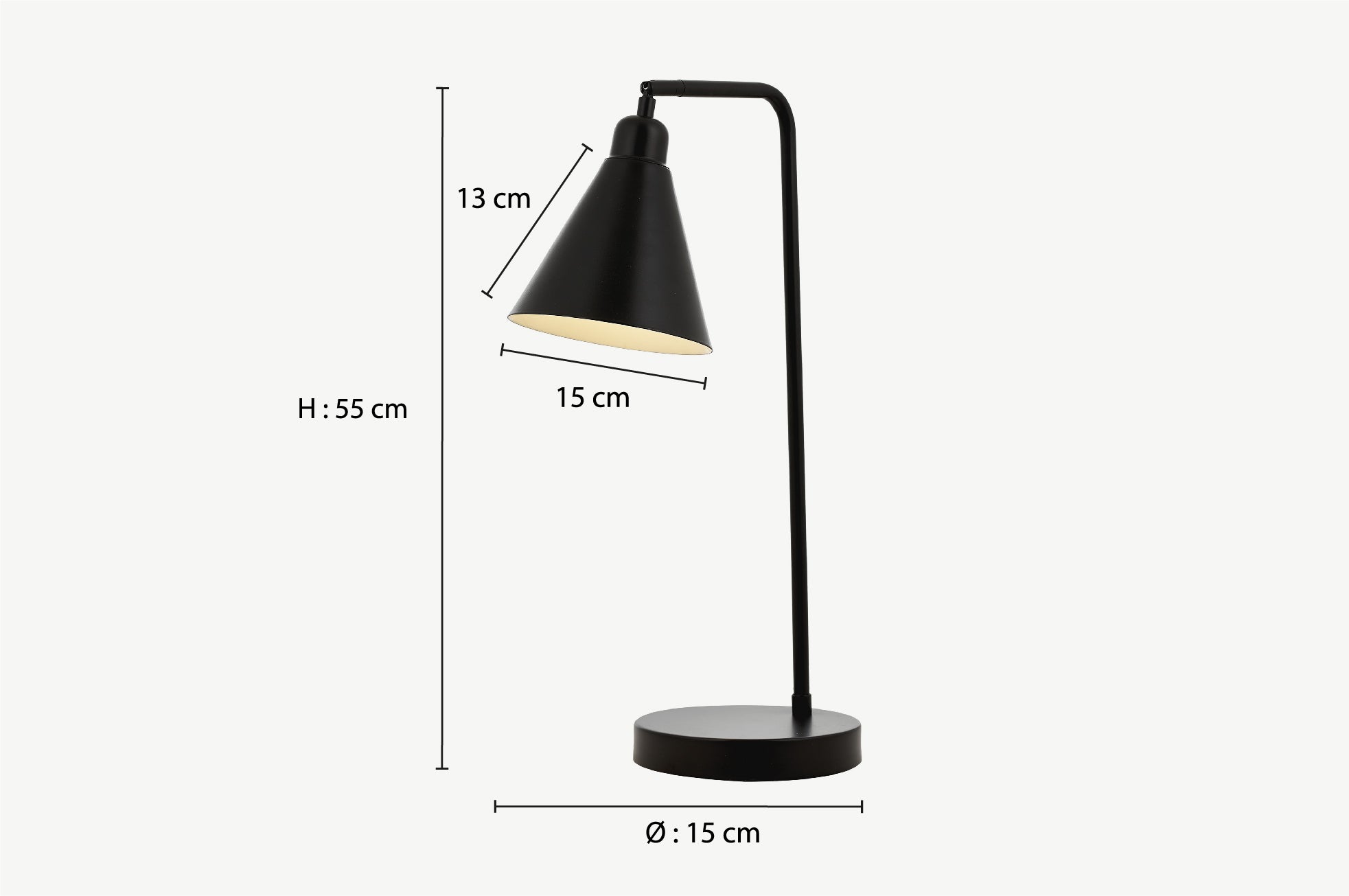 Matte Black Metal Desk Lamp